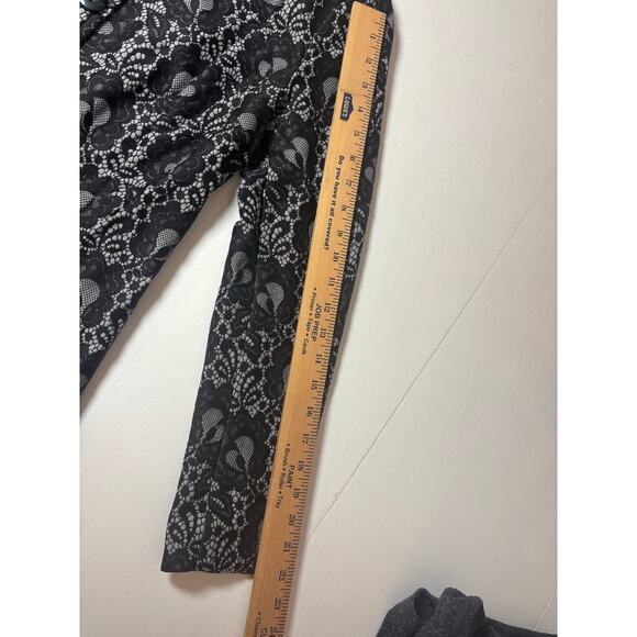 Cabi Black White Lace Print Long Button Coat Jacket Sm Longline Elegant Dressy - Picture 8 of 9